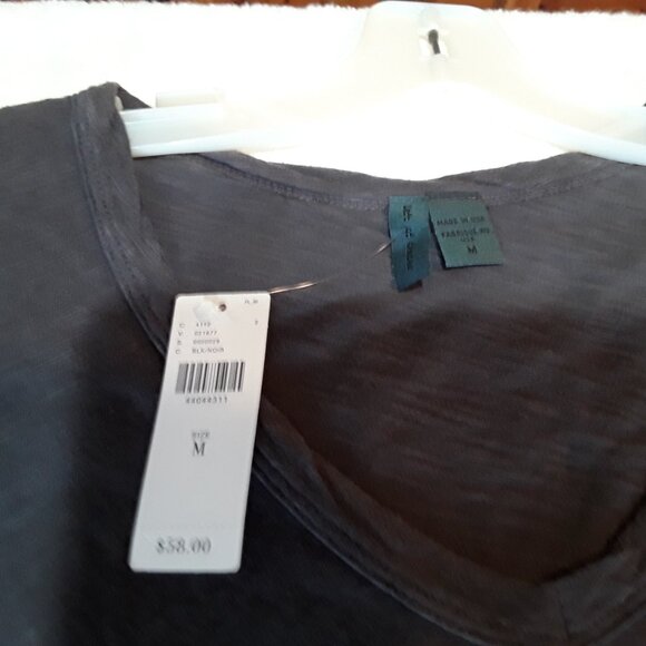 Tunic top by Left of Center - beautiful NWT dark grey cotton top - Picture 3 of 10